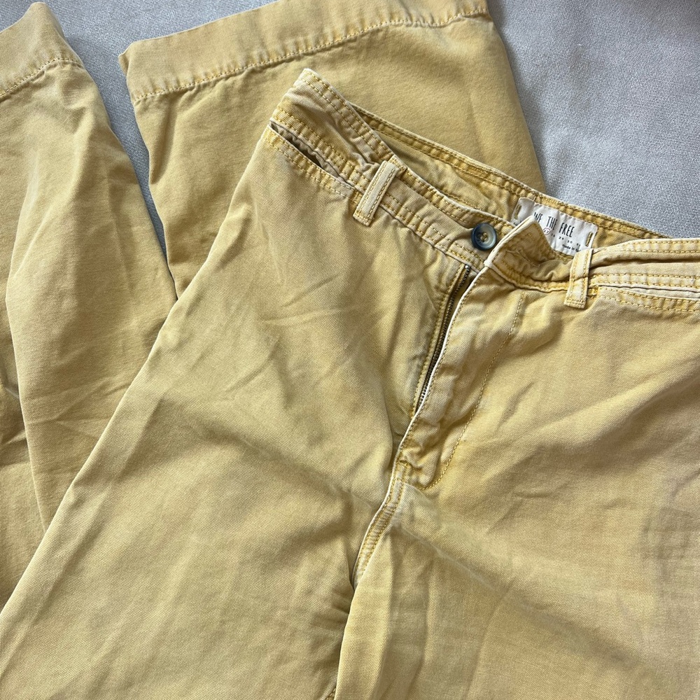Free People Yellow High Waisted Pants
